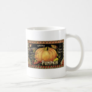 Pumpkin Label Antique Butterfly Brand Coffee Mug