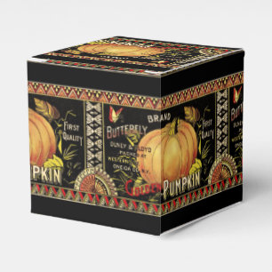 Pumpkin Label Antique Butterfly Brand Favour Box