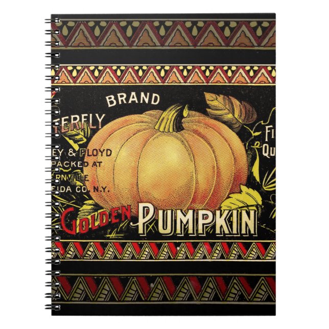 Pumpkin Label Antique Butterfly Brand Notebook (Front)