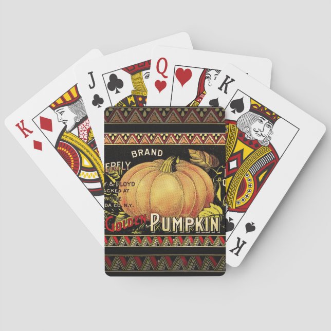 Pumpkin Label Antique Butterfly Brand Playing Cards (Back)