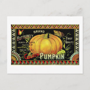 pumpkin label postcard