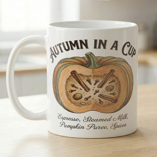 Pumpkin Latte Anatomy Autumn Ingredients Coffee Mug (Creator Uploaded)