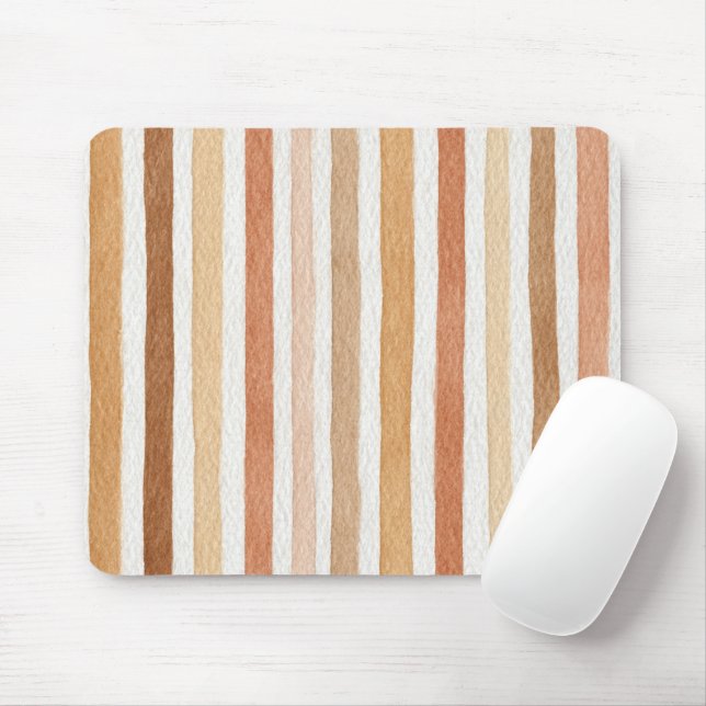 Pumpkin Latte Blush Stripes Mouse Mat (With Mouse)