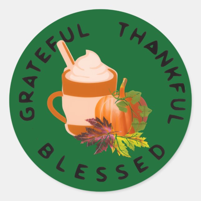 Pumpkin Latte Classic Round Sticker (Front)