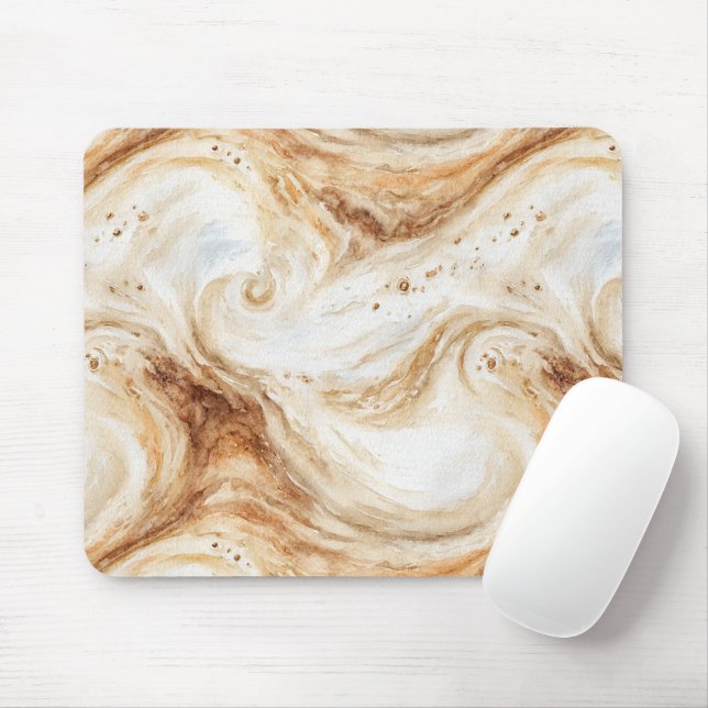 Pumpkin Latte Cream Swirls Mouse Mat (With Mouse)