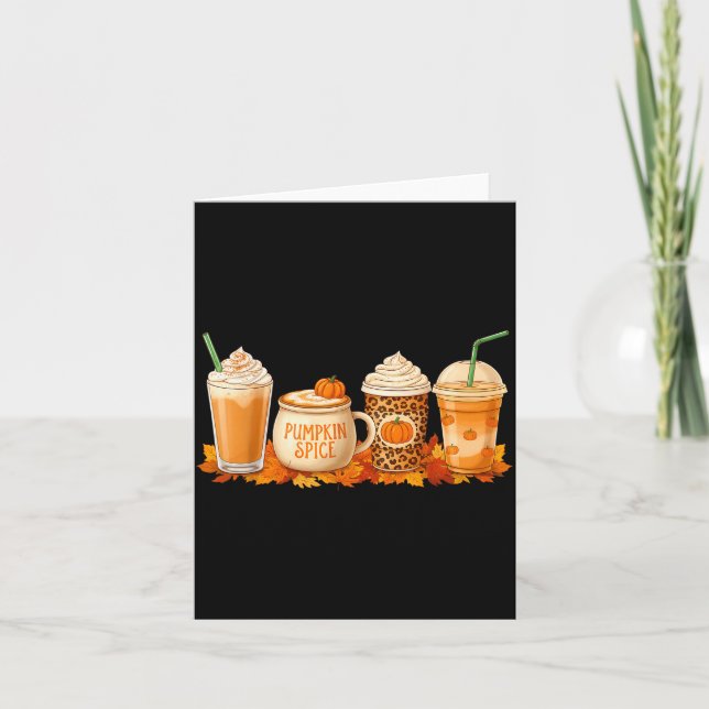 Pumpkin Latte Sce Coffee Fall Drink Halloween Autu Card (Front)