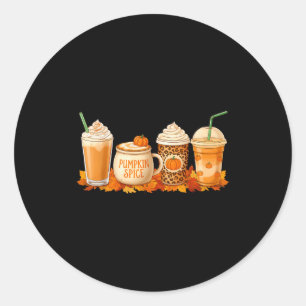 Pumpkin Latte Sce Coffee Fall Drink Halloween Autu Classic Round Sticker
