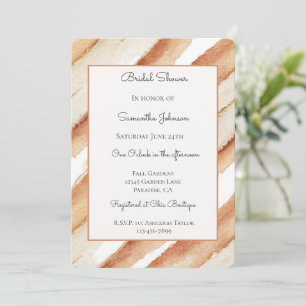 Pumpkin Latte Stripes Bridal Shower Invitation