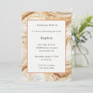 Pumpkin Latte Swirls Birthday Invitation