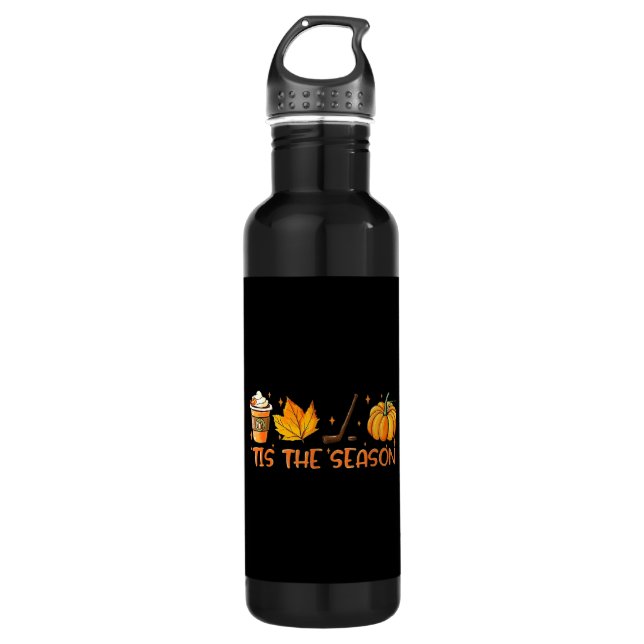 Pumpkin Latte Tis The Season Fall Coffee Thanksgiv 710 Ml Water Bottle (Front)