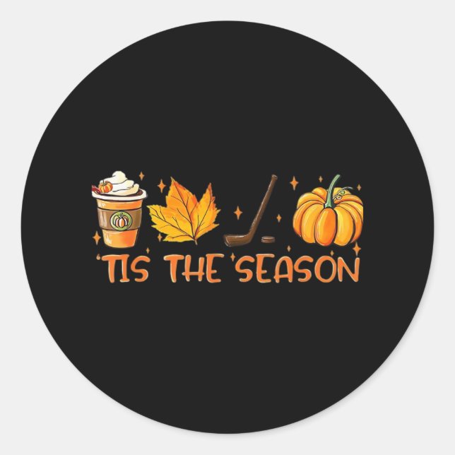 Pumpkin Latte Tis The Season Fall Coffee Thanksgiv Classic Round Sticker (Front)