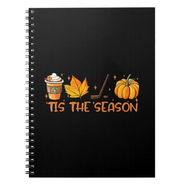 Pumpkin Latte Tis The Season Fall Coffee Thanksgiv Notebook (Front)