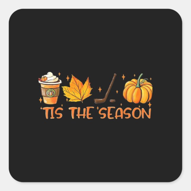 Pumpkin Latte Tis The Season Fall Coffee Thanksgiv Square Sticker (Front)
