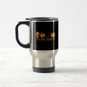 Pumpkin Latte Tis The Season Fall Coffee Thanksgiv Travel Mug