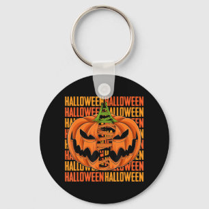 Pumpkin Lazy Halloween Costume Scary Creepy Jack O Key Ring