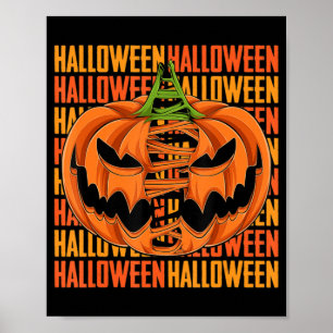 Pumpkin Lazy Halloween Costume Scary Creepy Jack O Poster