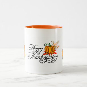 Pumpkin Leaf Fall Nature Landscapes Seasons Autumn Two-Tone Coffee Mug
