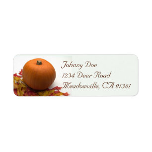 Pumpkin & Leaves Label