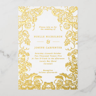 Pumpkin & Leaves Line Drawn Frame Fall Wedding