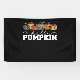 Pumpkin Leopard Fall Women Cute Autumn Season Than Banner
