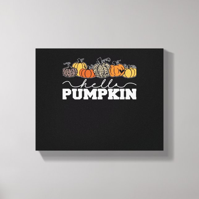 Pumpkin Leopard Fall Women Cute Autumn Season Than Canvas Print (Front)