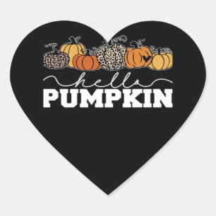 Pumpkin Leopard Fall Women Cute Autumn Season Than Heart Sticker