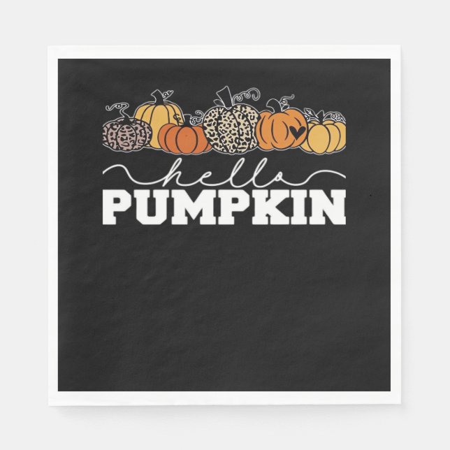 Pumpkin Leopard Fall Women Cute Autumn Season Than Napkin (Front)
