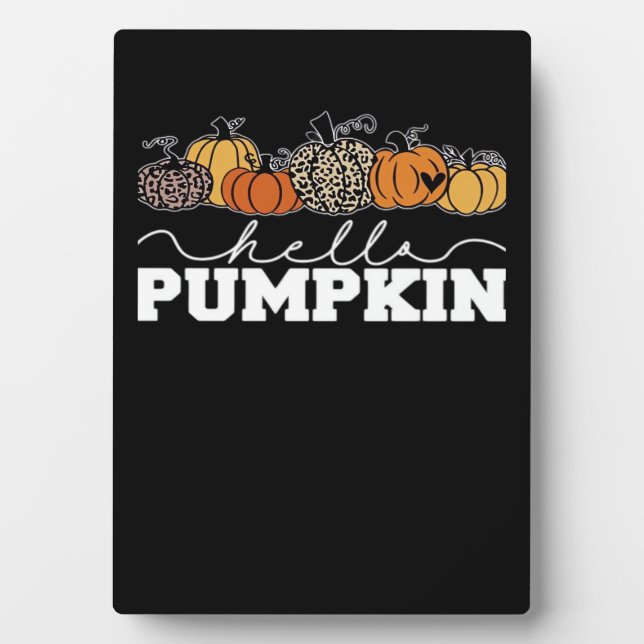 Pumpkin Leopard Fall Women Cute Autumn Season Than Plaque (Front)