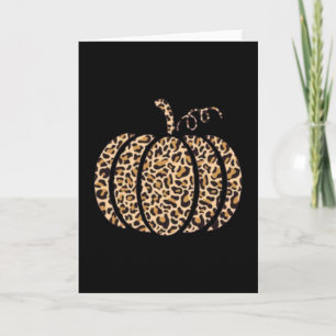 Pumpkin Leopard Print Cheetah Fall Graphic Thanksg Card
