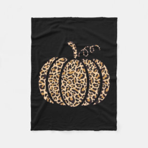 Pumpkin Leopard Print Cheetah Fall Graphic Thanksg Fleece Blanket