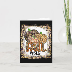 Pumpkin Leopard Print Fall Vibes Thanksgiving Girl Card