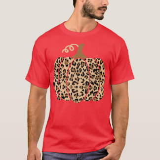 Pumpkin Leopard Print for Women Teen Girls  T-Shirt