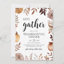 Pumpkin Let's Gather Thanksgiving Party