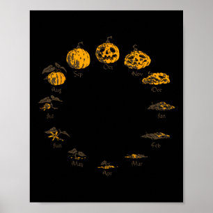 Pumpkin Life Cycle For Thanksgiving Halloween Cost Poster