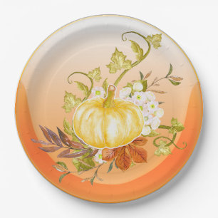 pumpkin light  paper plate