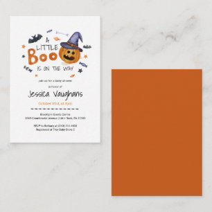 Pumpkin Little Boo Boys Baby Shower Invitation