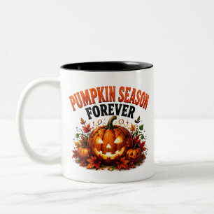 🍂 Pumpkin Lover Halloween Season Saying 🎃 Two-Tone Coffee Mug