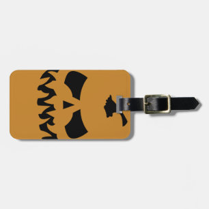 Pumpkin Luggage Tag w/ leather strap