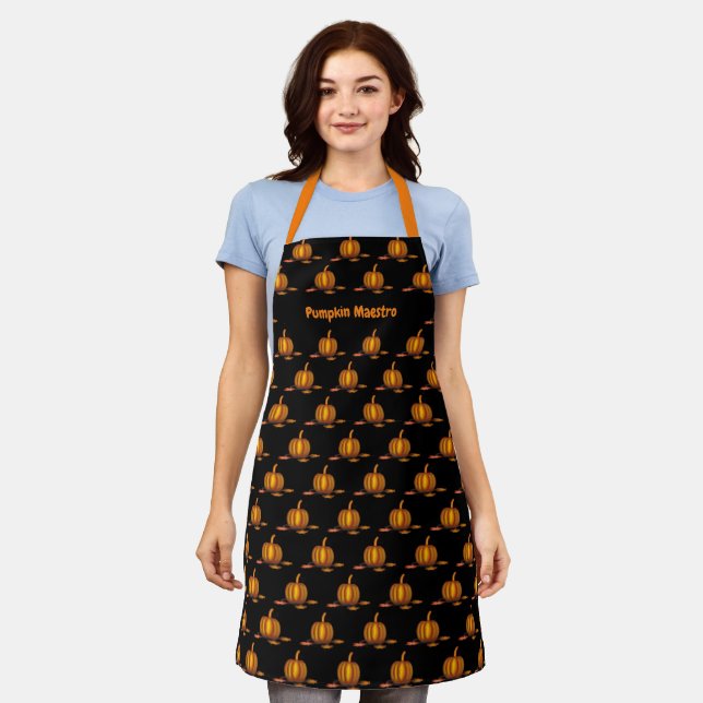 PUMPKIN Maestro | Personalised | Black Apron (Worn)