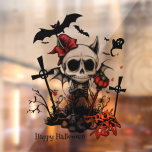 Pumpkin Magic and Bone Fun. Window Cling
