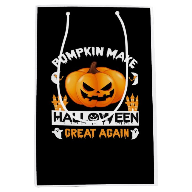 Pumpkin Make Halloween Great Again Medium Gift Bag (Front)