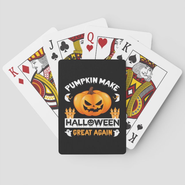 Pumpkin Make Halloween Great Again Playing Cards (Back)