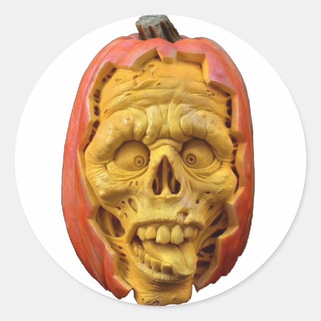 Pumpkin Man Classic Round Sticker (Front)