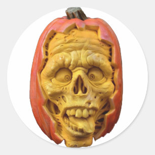 Pumpkin Man Classic Round Sticker