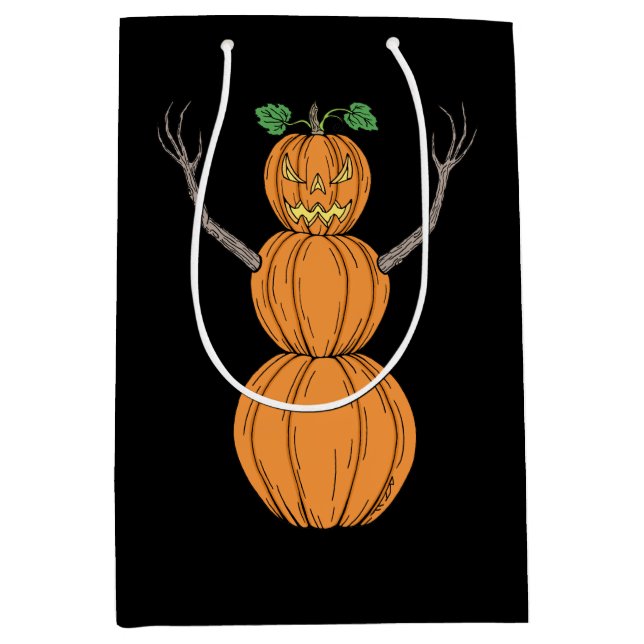 Pumpkin Man Halloween Art Medium Gift Bag (Front)