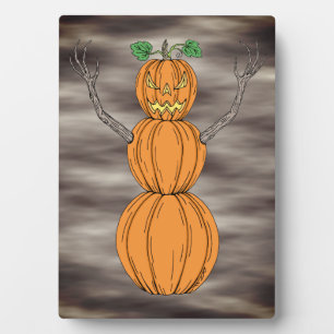 Pumpkin Man Halloween Art Plaque