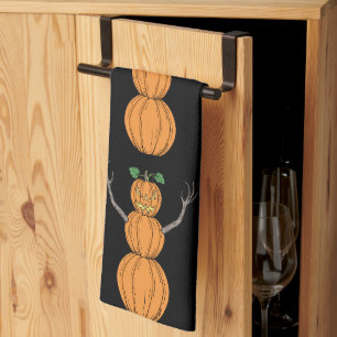 Pumpkin Man Halloween Art Tea Towel