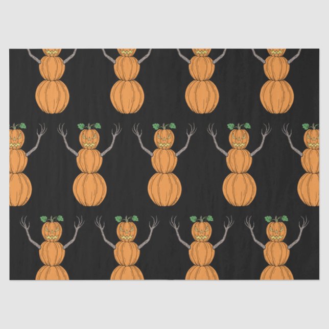 Pumpkin Man Halloween Art Tissue Paper (Front)