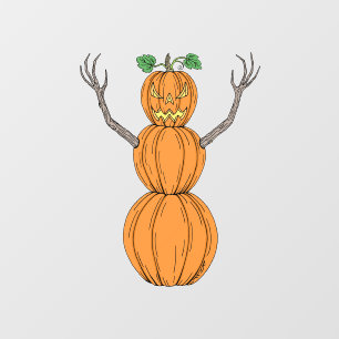 Pumpkin Man Halloween Art Window Cling