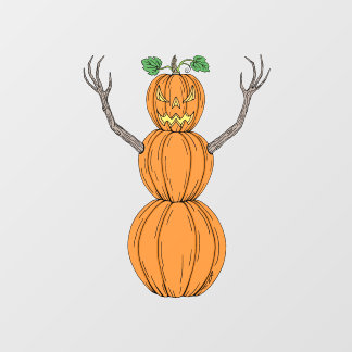 Pumpkin Man Halloween Art Window Cling